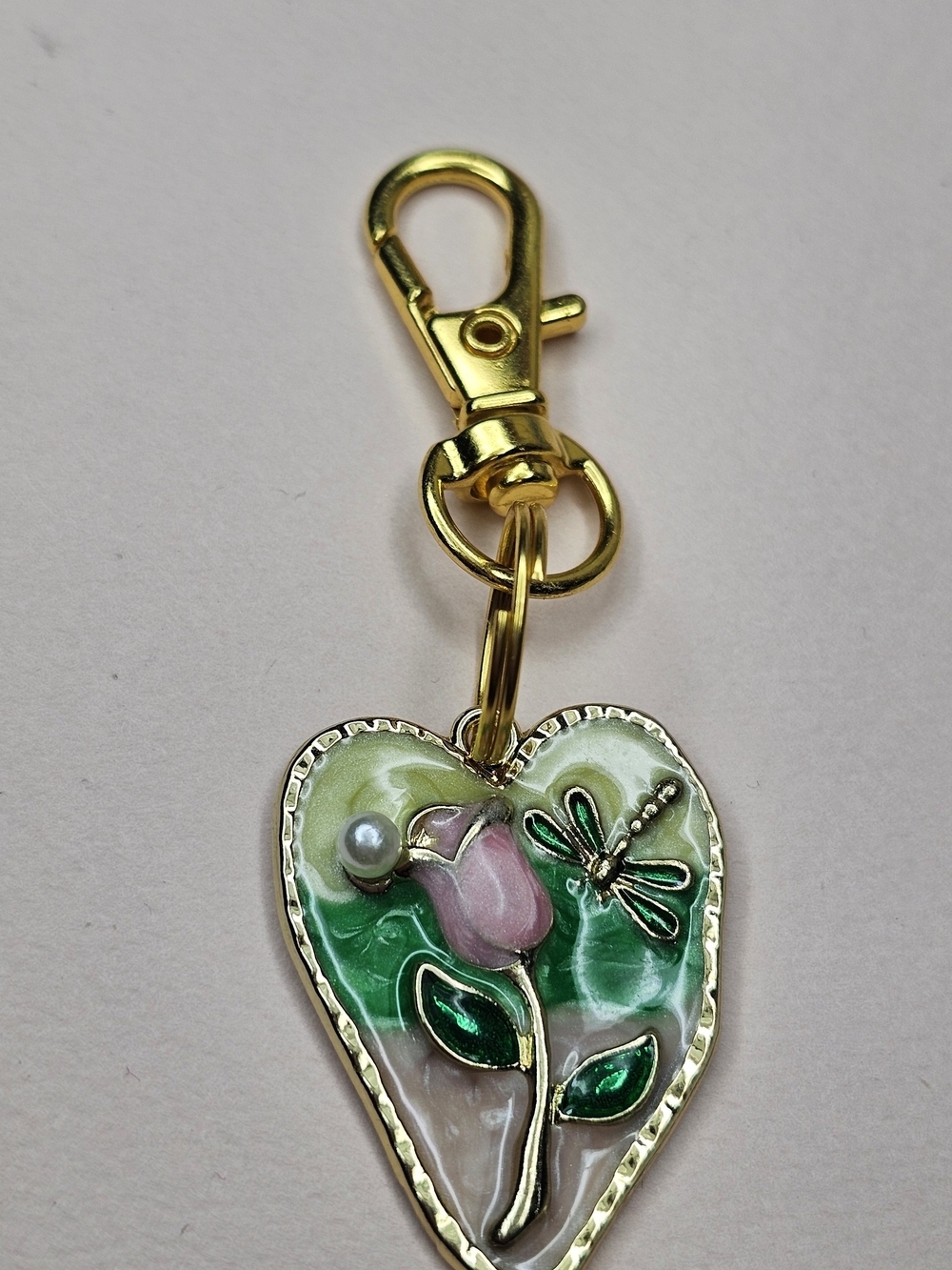 Flower Gold Tone Key Chain - Picture 4 of 4